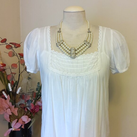 Vintage NEW True Pearl Silver Tone Floral Pendant Earrings VTG Pearl Necklace - Picture 8 of 8